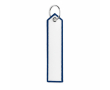 Porte-clés impression intégrale en polyester avec design étiquette couleur bleu ultramarine