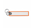 Porte-clés impression intégrale en forme d’étiquette avec deux anneaux couleur orange