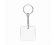 Porte-clés carré impression intégrale en PVC avec NFC préprogrammé couleur blanc