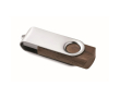 Clé USB classique en bois impression intégrale avec étui pivotant couleur bois foncé