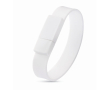 Bracelet USB compact en silicone impression intégrale couleur blanc