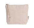 Trousse de toilette en coton recyclé avec bracelet en corde couleur naturel