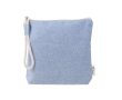 Trousse de toilette pastel en coton recyclé avec bracelet en corde couleur bleu