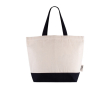 Sac en coton recyclé avec anse et base de couleurs 320 g/m2 couleur noir