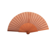 Eventail élégant en bois foncé et tissu en polyester couleur marron