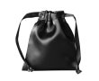 Petit sac en satin avec fermeture à cordon assorti couleur noir