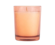 Bougie en paraffine parfumée dans un pot en verre translucide couleur rose