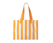 Sac grand format imprimé en coton recyclé avec des rayures verticales couleur orange