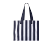 Sac grand format en coton recyclé avec des rayures verticales couleur bleu