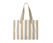 Sac grand format en coton recyclé avec des rayures verticales couleur beige