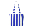 Sac de plage en coton recyclé avec design rayé couleur bleu roi