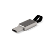USB métallique impression intégrale avec logo lumineux et lanière couleur argenté
