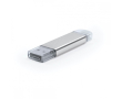 Clé USB impression intégrale en aluminium avec Micro USB et Type C couleur argenté
