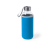 Gourde en verre personnalisée avec étui 420 ml Crystal Colorful couleur bleu ciel