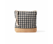 Trousse en coton recyclé et jute, motif à carreaux 220 g/m² couleur noir