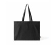 Grand sac en coton recyclé avec soufflet et longues anses 220 g/m² couleur noir