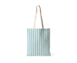 Sac en coton recyclé avec anses longues et motif rayé 180 g/m² couleur bleu pastel
