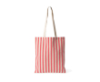 Sac en coton recyclé avec anses longues et motif rayé 180 g/m² couleur corail
