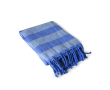 Paréo à rayures en coton recyclé, idéal pour la plage, 340 g/m² couleur bleu