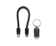 Câble porte-clés de charge rapide avec entrée type C, USB-C couleur noir