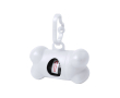 Distributeur de 15 sacs pour animaux en forme d’os couleur blanc