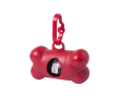 Distributeur de 15 sacs pour animaux en forme d’os couleur rouge