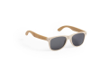 Lunettes de soleil avec branches en bambou et verres noirs UV400 couleur naturel