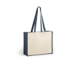 Sac en toile de jute personnalisé et coton laminé 12 kg Beach Budget couleur bleu marine