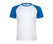 T-shirt de sport bicolore 140 g/m² Roly Direct Indianapolis couleur blanc/bleu