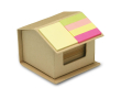 Bloc notes publicitaire en forme de maison couleur beige