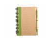 Carnet en papier recyclé avec détail en couleur couleur lime