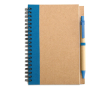 Carnet en papier recyclé avec détail en couleur couleur bleu