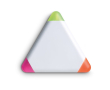 Marqueurs phosphorescents dans un triangle couleur blanc