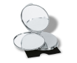 Miroir chromé avec votre logo couleur argenté brillant