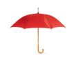 Parapluie personnalisé 23 \"avec manche en bois couleur rouge