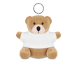 Porte-clés publicitaire avec ours en peluche couleur blanc