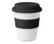 Tasse en plastique personnalisée avec couvercle 350ml couleur noir