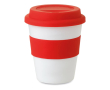 Tasse en plastique personnalisée avec couvercle 350ml couleur rouge