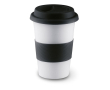 Tasse en céramique personnalisée avec couvercle 400ml couleur noir