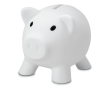 Tirelire publicitaire en forme de cochon couleur blanc