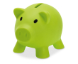 Tirelire publicitaire en forme de cochon couleur lime