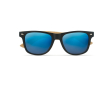Lunettes de soleil broche en bambou sérigraphiée couleur bleu