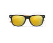 Lunettes de soleil broche en bambou sérigraphiée couleur jaune