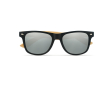 Lunettes de soleil broche en bambou sérigraphiée couleur argenté brillant