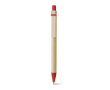 Stylo en papier avec clip en bois couleur rouge