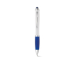 Un stylo classique avec un corps blanc couleur bleu