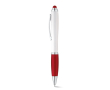 Un stylo classique avec un corps blanc couleur rouge