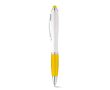 Un stylo classique avec un corps blanc couleur jaune