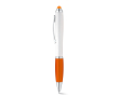Un stylo classique avec un corps blanc couleur orange
