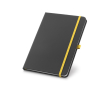 Carnet publicitaire A5 avec un support pour le stylo couleur jaune